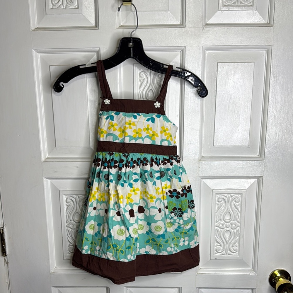 Zoey Girl Floral Sundress with Brown Accents Size 6